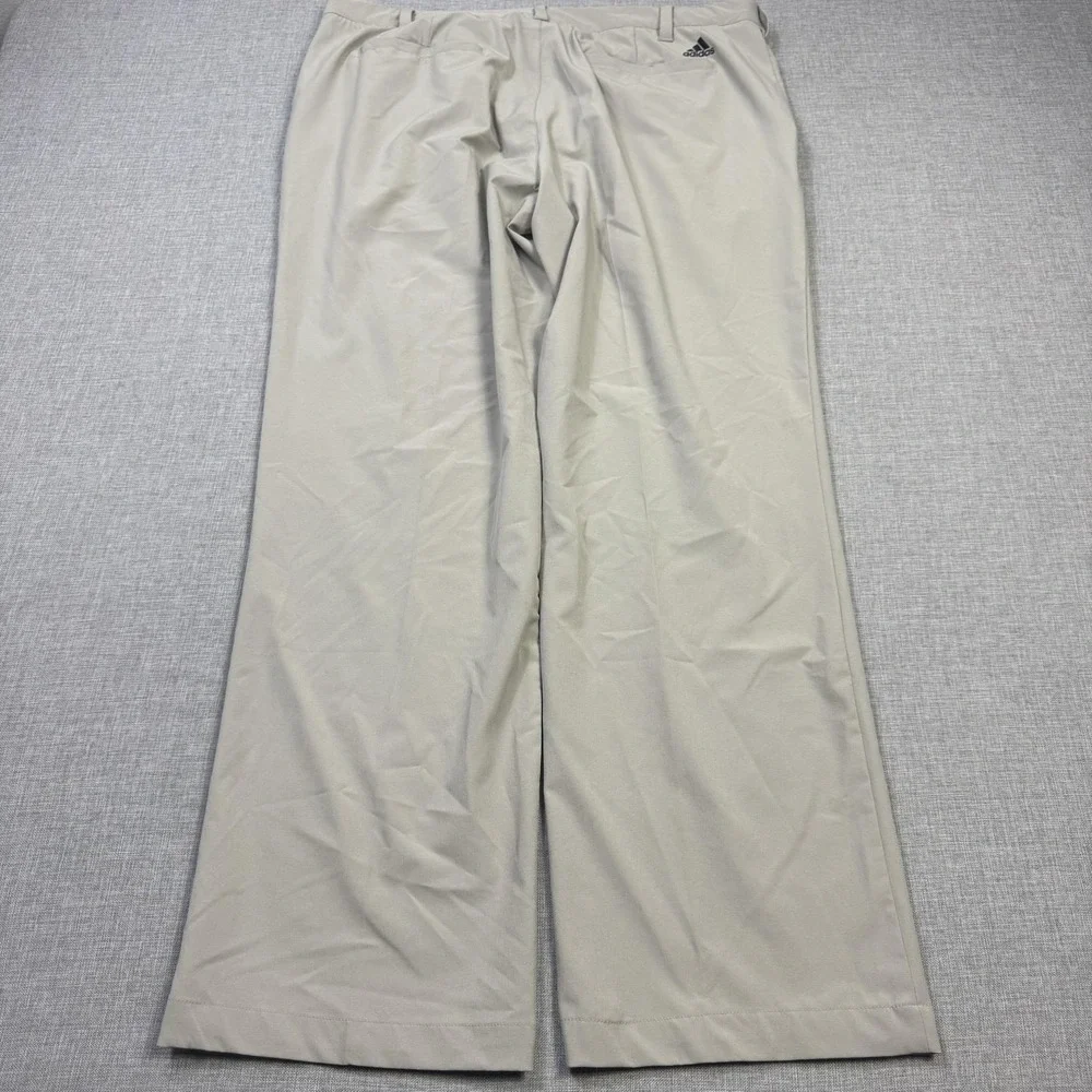 Adidas Golf Chino Pants Mens 38x30 Beige Stretch Flat Front Performance